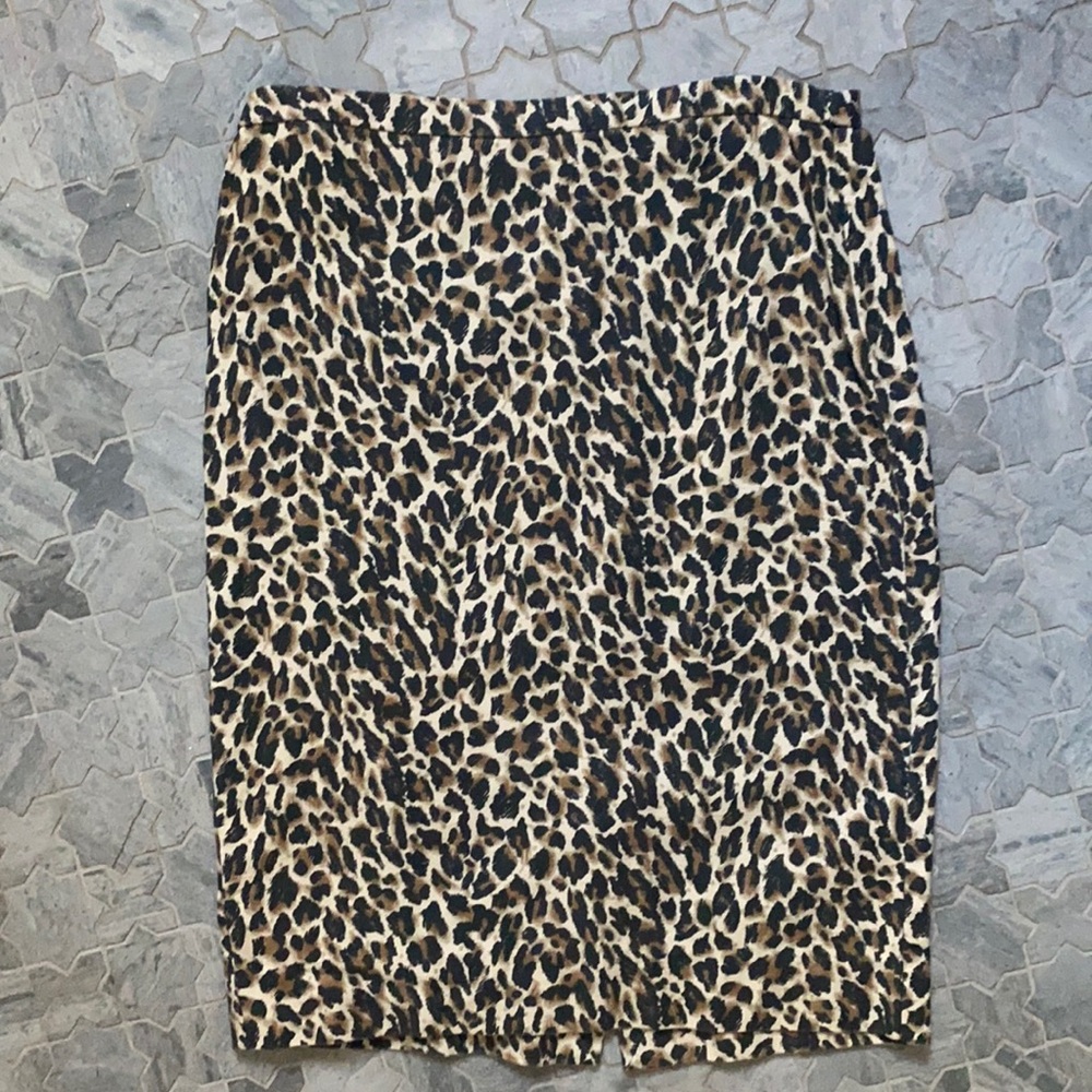 J.Crew leopard cotton pencil skirt size 6petite